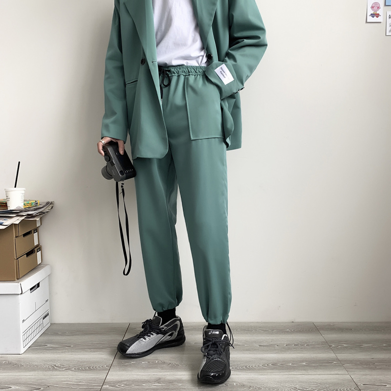 Fang Shao nam 2020 mùa xuân lỏng quần thẳng của đàn ông Hàn Quốc phiên bản của quần cảm giác giản dị xu hướng bó quần.