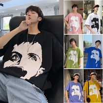 @ Fang Shao mens summer solid color casual short sleeve T-shirt Joker fashion Korean version of loose trend half sleeve T-shirt