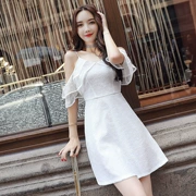 2019 mới hè Han khí chất ngọt ngào nhỏ ren trắng tươi Slim Một chiếc váy quây váy từ quần áo phụ nữ - A-Line Váy