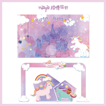 Unicorn dream princess baby feast theme graphic design baby feast background material source file format psd