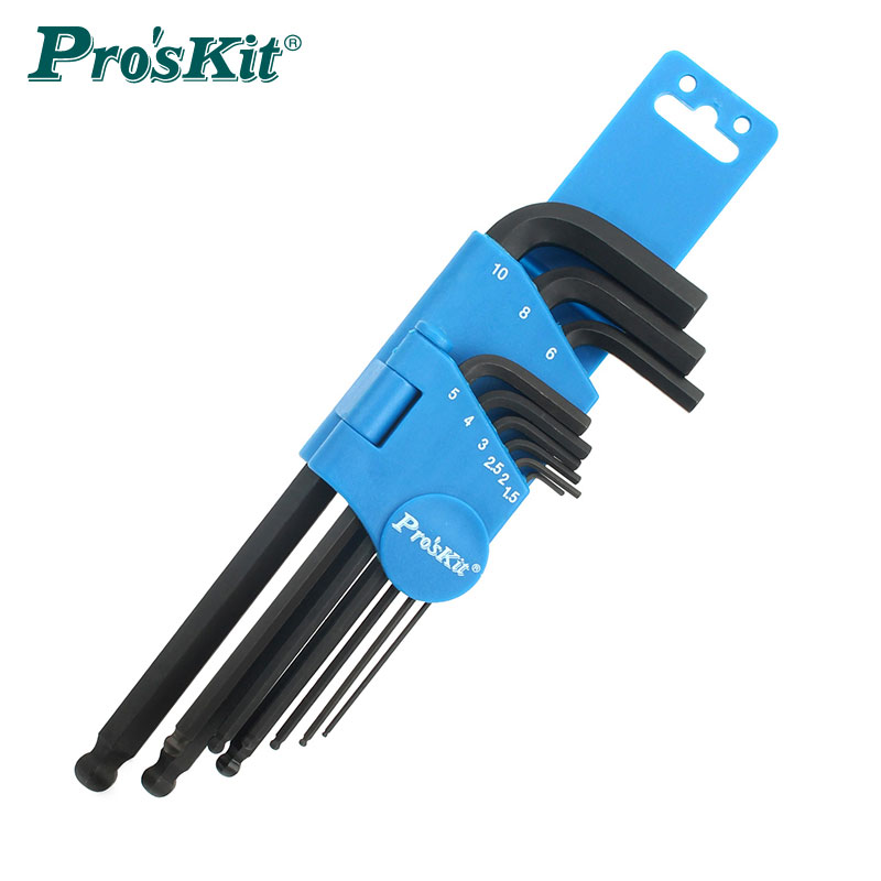 台湾宝工PROSKIT 8PK-028 S2球形公制球头内六角扳手组套装9件