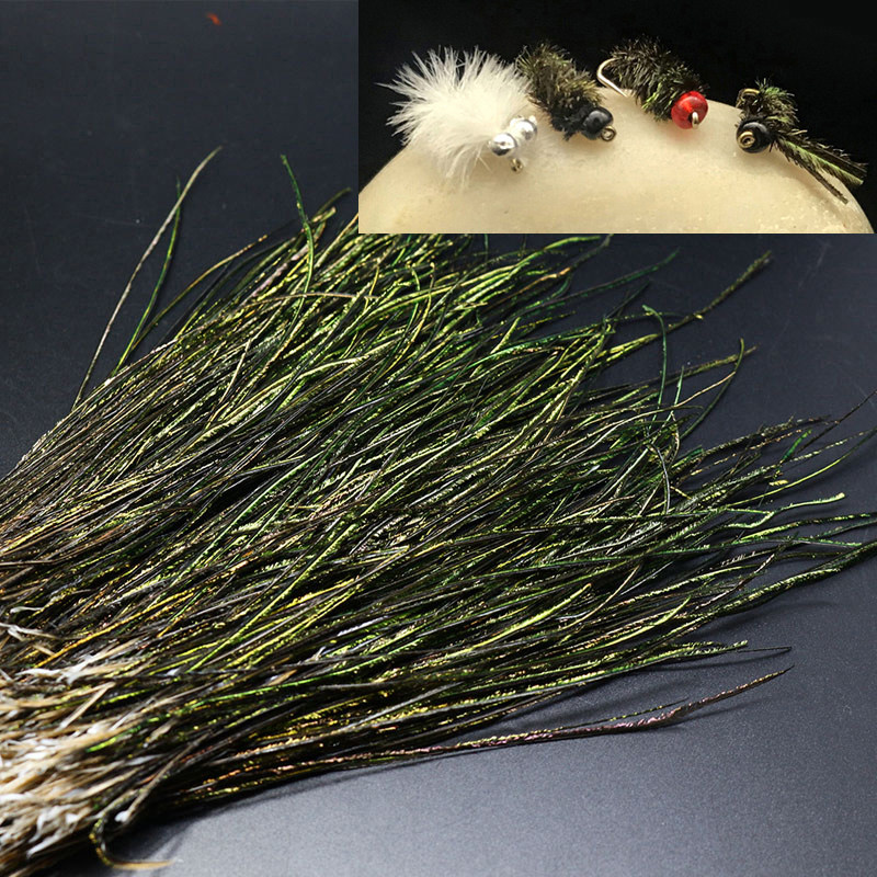 Peacock feather tail plume fly fly hook tied feather horse mouth white strip fly fly hook tied peacock feather tail feather