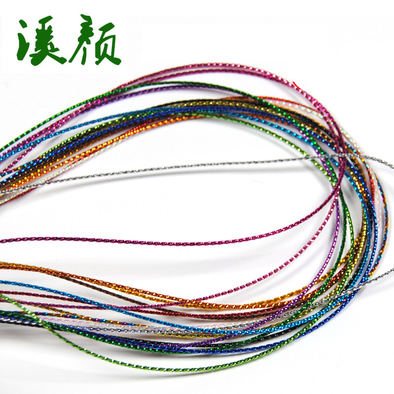 Fly fishing hair hook binding material fly nymph chironomus larvae tying line color flash braided line 16 colors