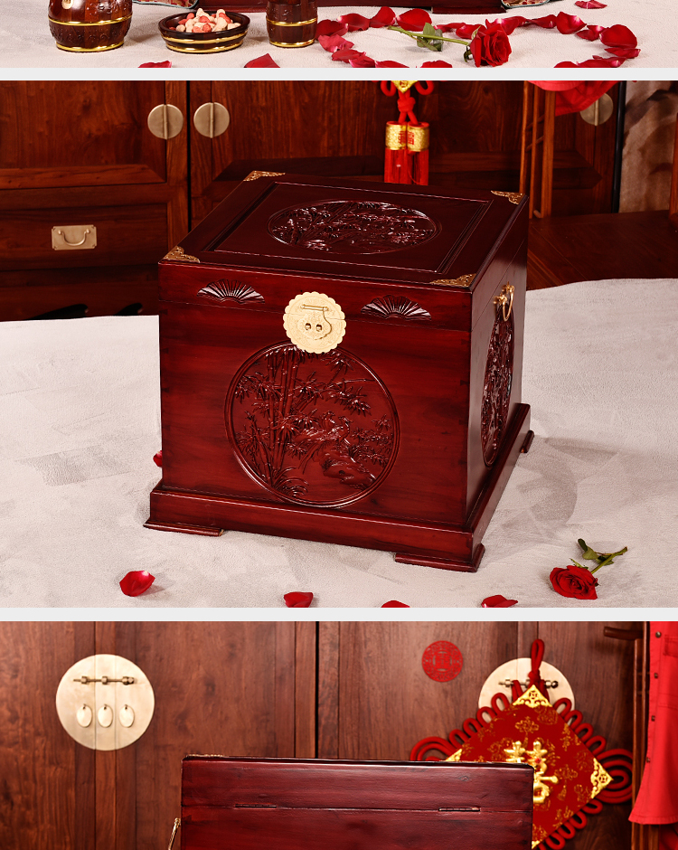 Đầy đủ thơm long não gỗ hộp đám cưới của hồi môn hộp retro rắn gỗ lưu trữ hộp lưu trữ từ tranh bộ sưu tập tủ thư pháp - Cái hộp hộp gỗ đẹp