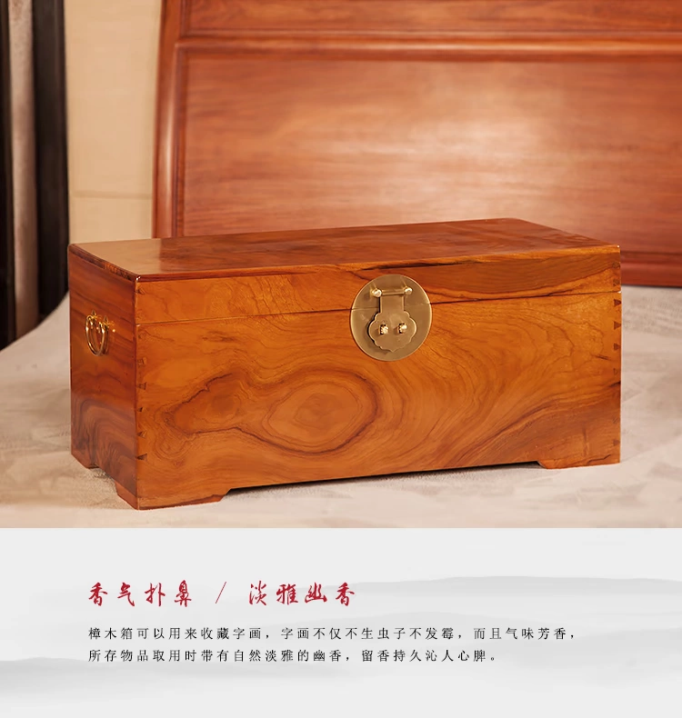 Old gỗ long não hộp đám cưới của hồi môn hộp retro gỗ lưu trữ hộp lưu trữ từ tranh bộ sưu tập hộp sơn hộp - Cái hộp thung go