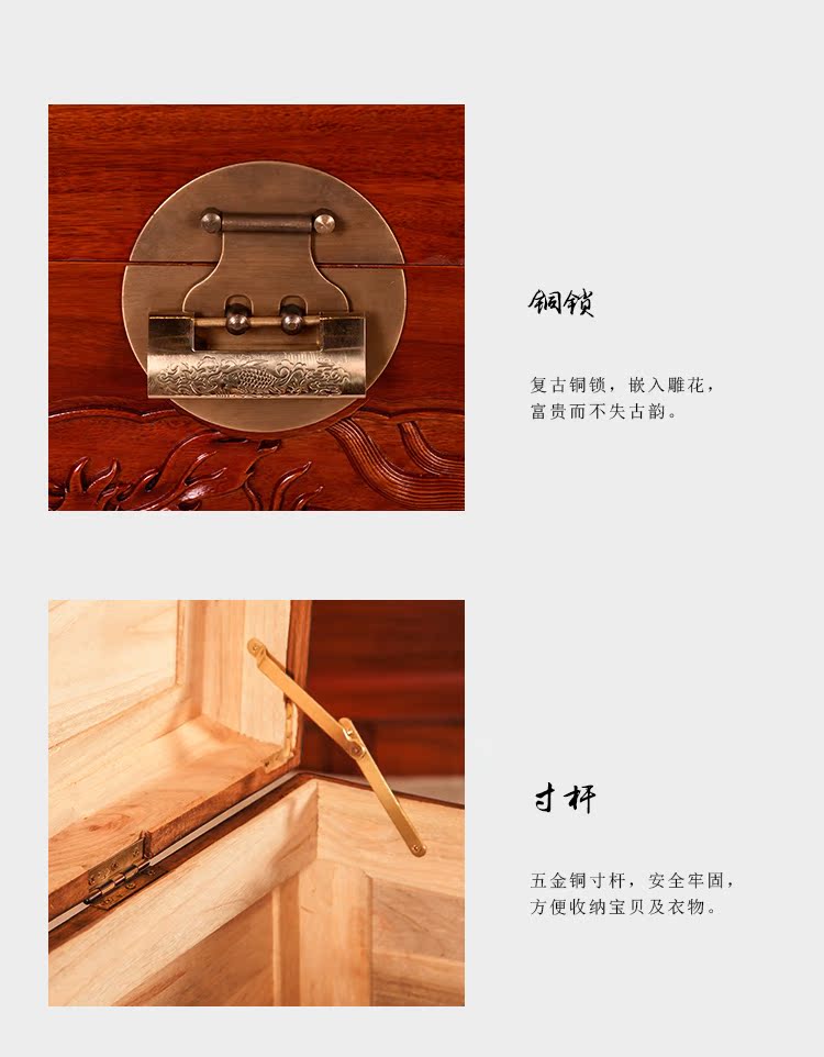 Hộp lưu trữ cổ điển gỗ long não tất cả gỗ rắn hộp của hồi môn hộp lưu trữ hộp lưu trữ hộp thư pháp và sơn hộp cưới của hồi môn - Cái hộp hộp đựng trang sức bằng gỗ