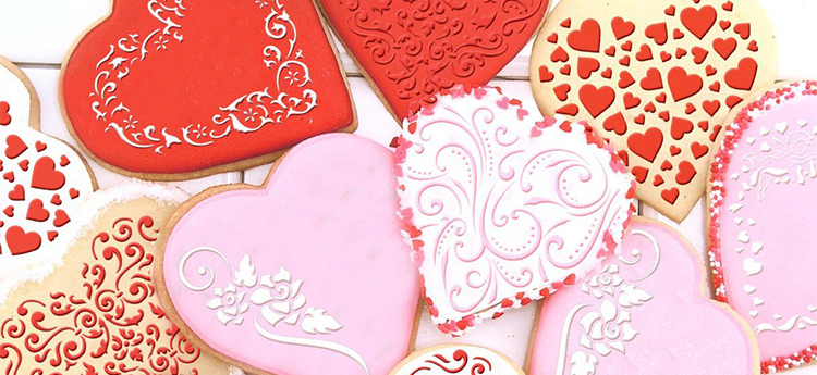 Bột rây đường phun mô hình frosting bánh quy hình trái tim tiramisu bánh trang trí bột rây cà phê kéo hoa in khuôn - Tự làm khuôn nướng khuôn làm bánh trung thu