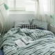 Bông rửa denim bông trải giường chăn bông Nhật giường phong cách tối giản ins 1.8m sinh viên 4 - Bộ đồ giường bốn mảnh