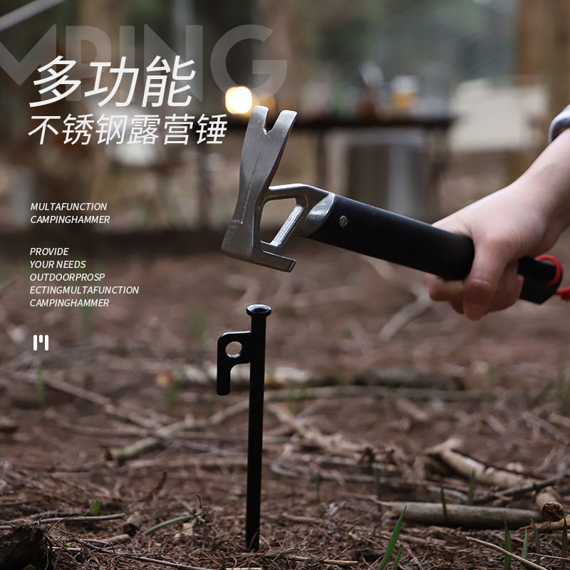 🌿 🌟 Camping essential! this multi-functional ground hammer helps you ...