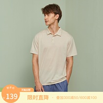 Doococo Spring Summer Sleeping Mens new turn cotton Loose and casual short sleeve blouses The home clothes can be worn out
