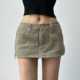 2025 new American retro simple casual low-waist zippered denim short skirt on both sides anti-exposure skirt for women