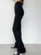 European and American retro elastic slim-fit bell-bottom pants, high-waisted, versatile, slimming, high-peach butt, slightly flared jeans, women's trousers