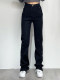 European and American retro elastic slim-fit bell-bottom pants, high-waisted, versatile, slimming, high-peach butt, slightly flared jeans, women's trousers