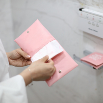 Korean fresh waterproof double-layer portable sanitary napkin storage bag travel storage bag simple embroidery privacy aunt towel