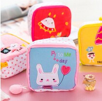 South Korean cute cotton hemp sanitary towel containing bag sanitary cotton bag Aunt towel bag large-capacity sanitary napkin bag