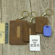 Handmade cowhide bus card set access control card bag campus card protective cover key chain mini subway card