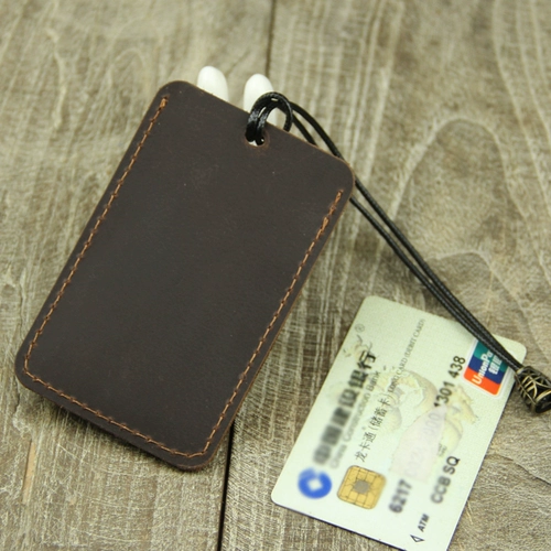 Кожаные напульсники ручной работы, маленький чехол для проездного и картхолдер, кожаный мультяшный защитный чехол для школьников, воловья кожа