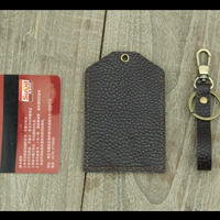 Litchi Pattern Big Card Set Set Dark Coffee Color