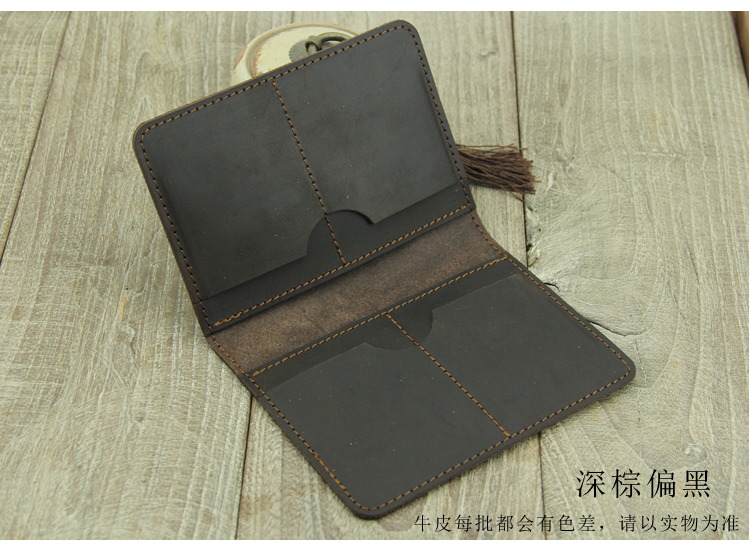 Túi da hộ chiếu handmade Vintage crazy ngựa du lịch giữ hộ chiếu đa chức năng chủ thẻ gói du lịch gói ví đựng giấy tờ cá nhân
