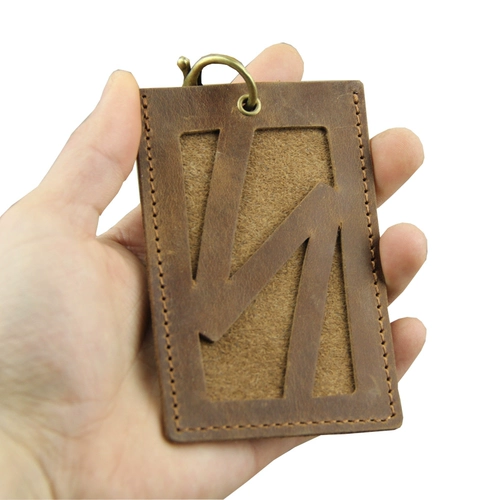 Ретро кожаный чехол для проездного и картхолдер ручной работы, брелок, воловья кожа