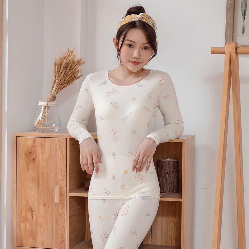 95quần áo cotton mùa thu mùa thu sinh viên toàn bộ đồ lót sửa chữa bông cơ thể cơ thể bông áo len cô gái ấm áp mùa đông bottomth mỏng