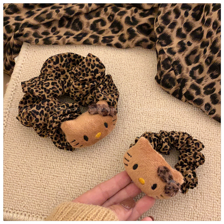 食颜派 豹纹Kitty大肠发圈【头绳发绳高级感发饰】【美式辣妹发圈】