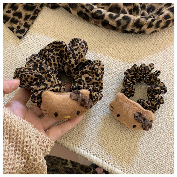 食颜派 豹纹Kitty大肠发圈【头绳发绳高级感发饰】【美式辣妹发圈】