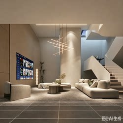 Italian Designer Villa Suspended Chandelier for Living Room and Dining Room, Duplex Apartment Living Room Linear Staircase Chandelier