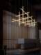 Italian Minimalist Open-Air Combination Villa Living Room Dining Table Lamp Designer Led Modern Linear Staircase Chandelier