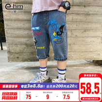 Little Elephant Ham Childrens Wear Boys Denim Trousers Children Summer Loose Shorts 2021 New Medium Children Korean Tide