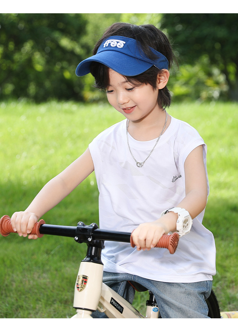 小象汉姆童装男童运动背心2026新款儿童夏季网眼速干透气无袖T恤 — 34