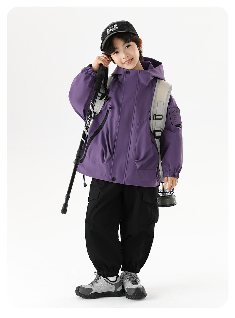 小象汉姆童装儿童山系探险软壳冲锋外套男童防水服2026秋装新款潮 — 30