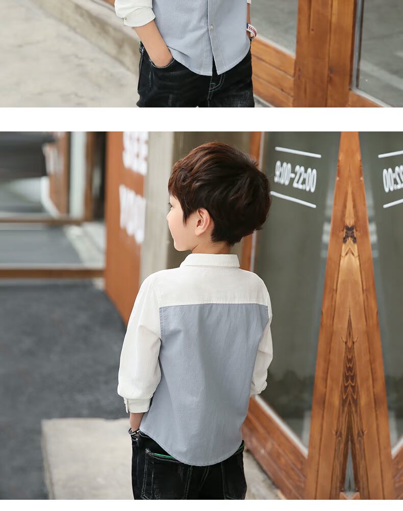 Baby Voi Ham 2018 Xuân Mới Boy Áo dài tay Áo sơ mi trắng Áo sơ mi nam Big Boy Hàn Quốc áo sơ mi bé trai xuất khẩu