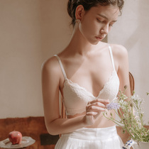 Lingerie Girl Triangle Cup bra lace without steel ring small breasts to woo up to sexy summer ultra-thin Teenage Girl Bra