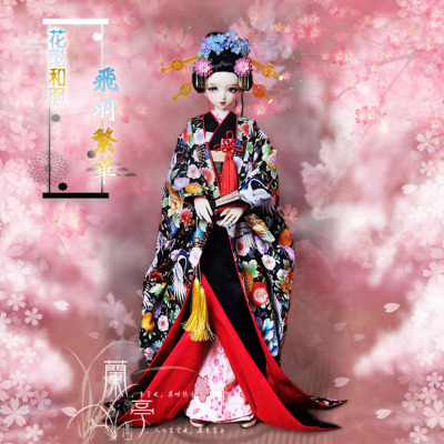 taobao agent 兰亭集梦 BJD SD baby clothes three -point four -point large size and wind and clothes Hua Kui married flying feathers prosperous