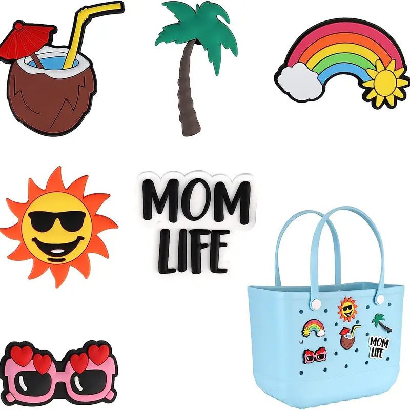 DIY Cartoon Beach Bag Pendant Bogg Decoration Beach Bag Accessory Sunglasses Rainbow Summer Pendant DIY Cartoon Beach Bag Pendant Bogg Decoration Beach Bag Accessory Sunglasses Rainbow Summer Pendant