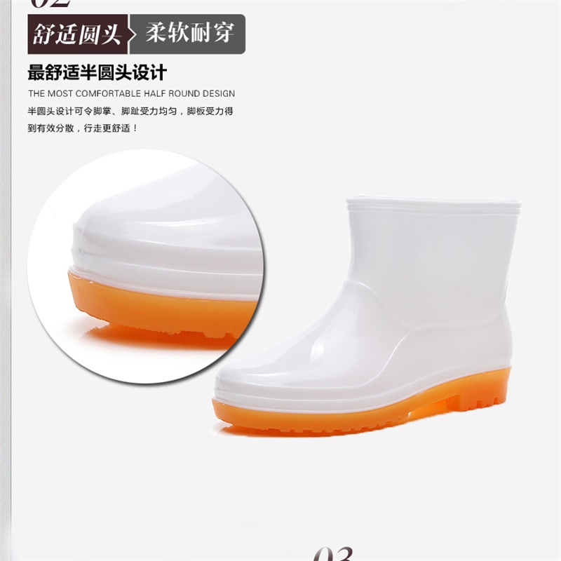 Giày đi mưa trắng thực phẩm ủng thực phẩm Xưởng chống trượt giày thấp để giúp nhà máy thực phẩm Giày nước đặc biệt giày ống thấp làm việc giày nam chống nước giá rẻ