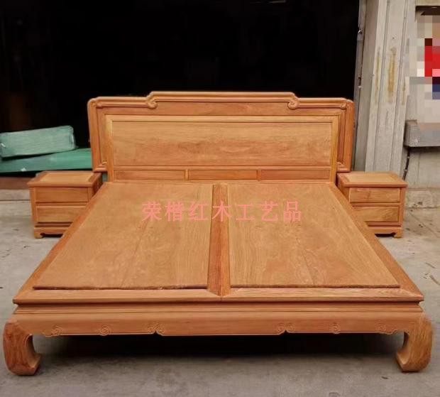 Vietnam red wood furniture Rosewood Semi-finished Myanmar Flowers Pear Red Wood Bed Selection Homogeneous Clean And Tenon-And-Mortise Workmanship