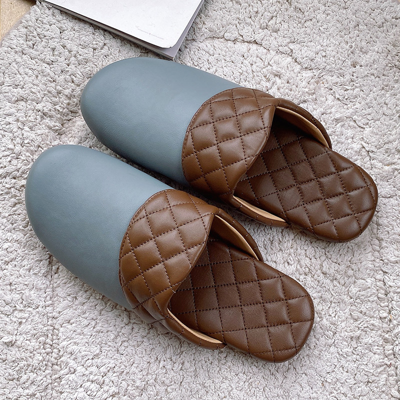 Five-star hotel handmade sheepskin Baotou slippers four seasons men and women home indoor floor non-slip soft bottom genuine leather slippers