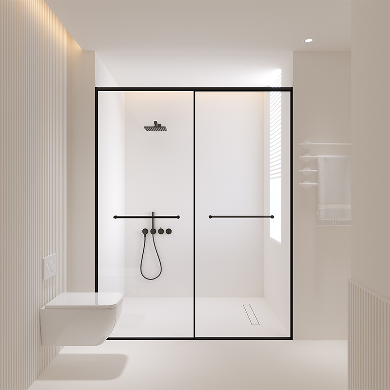 Extremely Narrow Shower Room Partition Straight-Shaped Bathroom Bathroom Dry and Wet Separation Bathroom Glass Bath Screen Glass Door