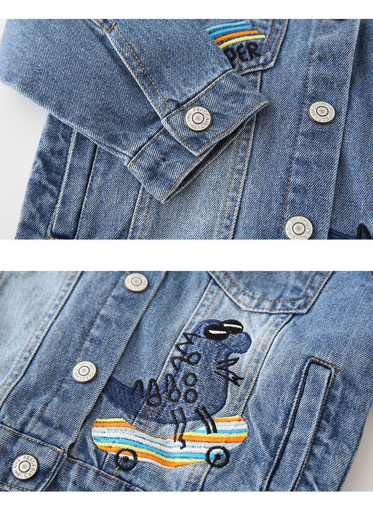 Детская куртка Жан 韩版恐龙儿童牛仔外套洋气牛仔衣