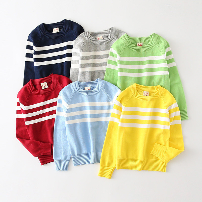 Boy children's sweater thin cotton baby sweater Korean version of autumn Foreign school children's clothing Boy sweater pullover tide