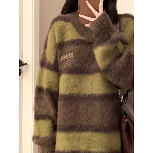 Чай, ретро комплект, свитер, юбка в складку, подходит для подростков, изысканный стиль