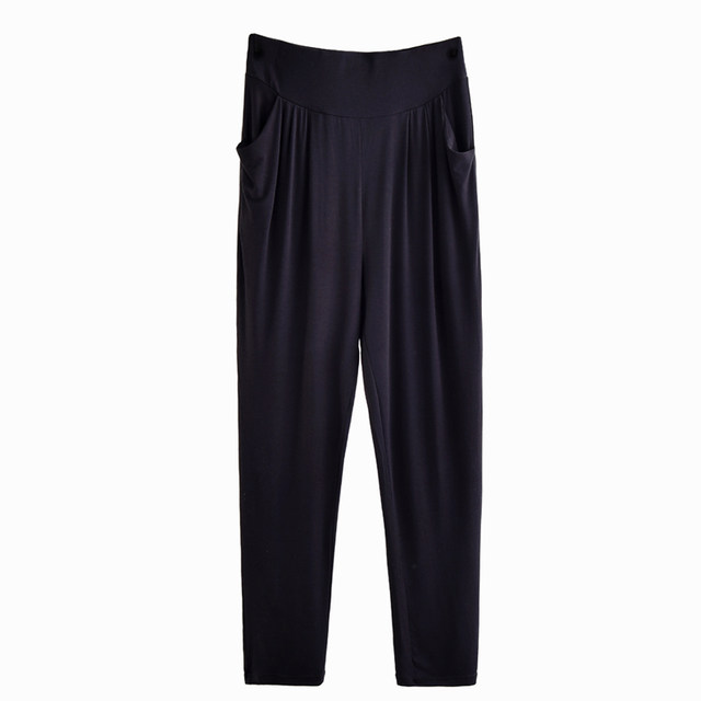 AB Women's Harem Pants Modal Home Pants ສໍາ​ລັບ​ຜູ້​ມີ​ອາ​ຍຸ​ກາງ​ແລະ​ຜູ້​ສູງ​ອາ​ຍຸ​, ວ່າງ elastic ແອວ​ສູງ​ເກົ້າ​ຈຸດ​, trousers ແລະ​ກາງ​ເກງ