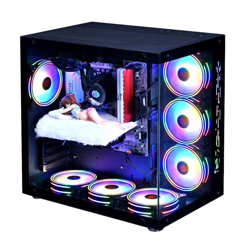 Игровой корпус для ПК полноразмерный с боковыми стенками RGB RGB цветной свет онлайн-кафе и т.д. ATX домашний игровой большой корпус