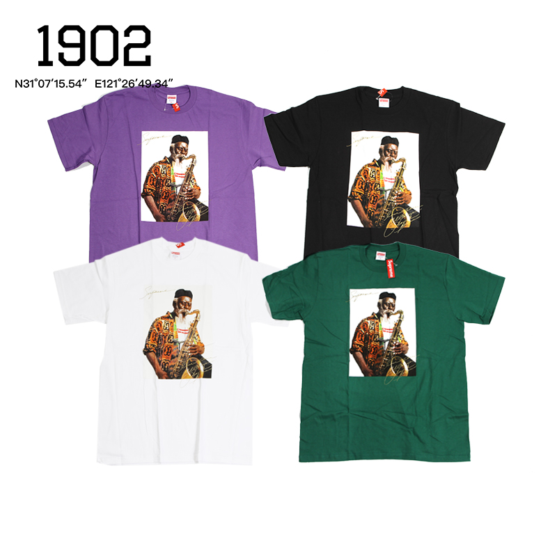 Spot Supreme 20FW Pharoah Sanders Tee Kaiji character photoshort sleeve T-shirt