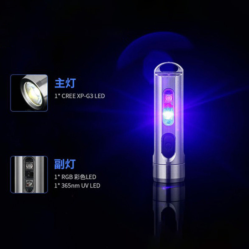 Jetbeam Mini Multi-Purpose Tybe-C Flashlight Mini-One Side Lamp UV Alert Flash Rechargeable EDC