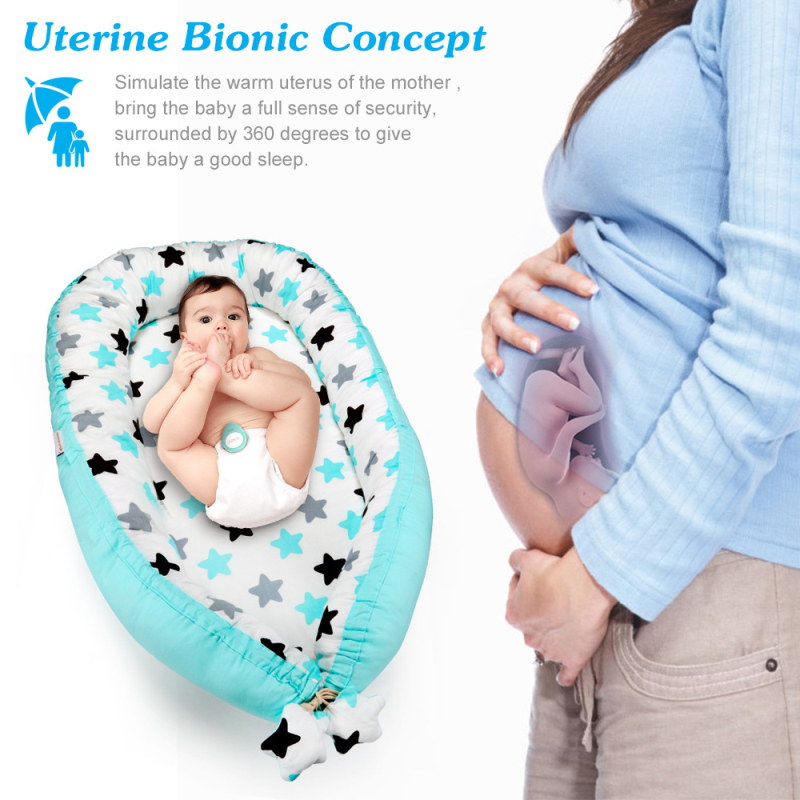 New foldable removable and washable portable anti-pressure crib middle bed bionic full detachable baby pillow travel crib