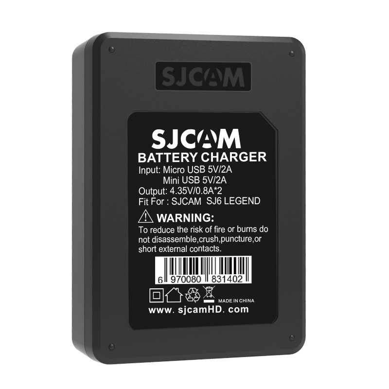 SJCAM SJ6 LEGEND pin gốc sạc đôi sạc máy ảnh thể thao máy ảnh phụ kiện chó núi