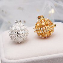  Copper Yongjin color-preserving filigree hollow pearl sachet ball pendant Hanfu pendant Waist decoration Hand tribute pendant Fragrant ball palace bell